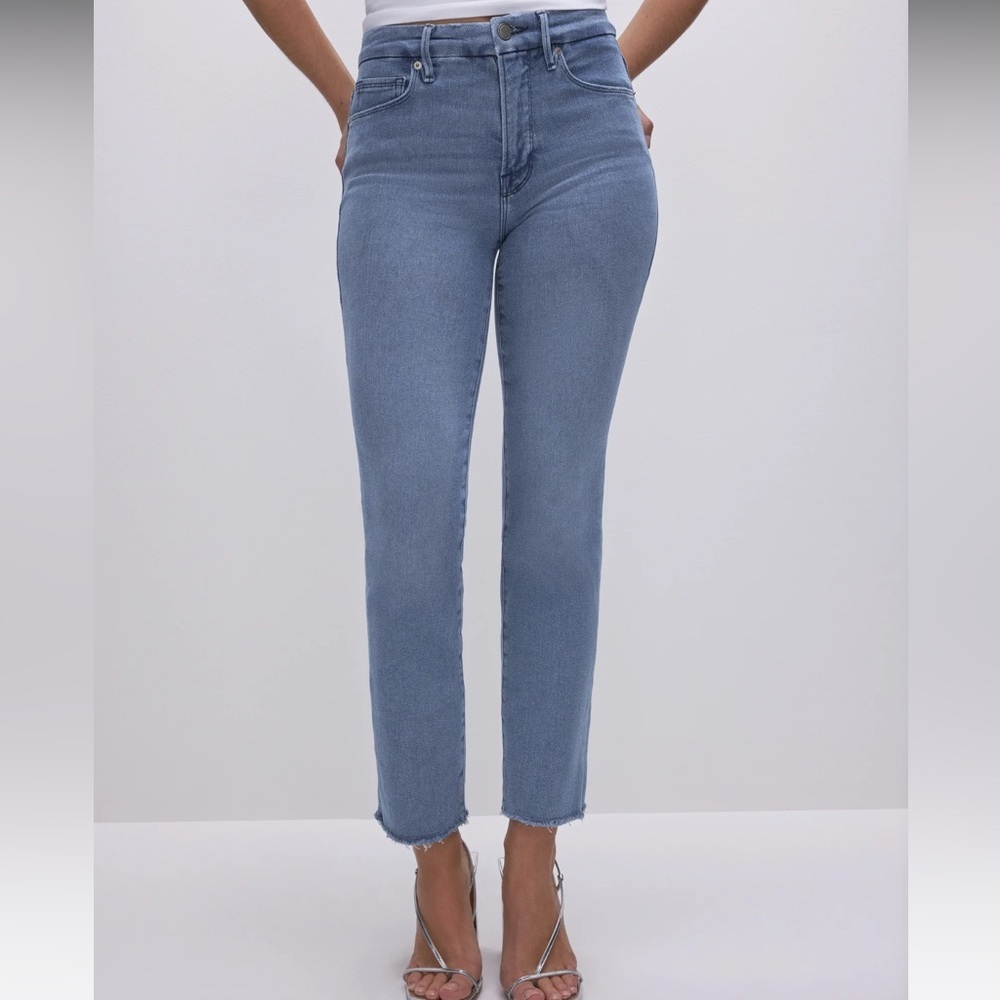 NWT Good American Good Legs Straight Split Pockets